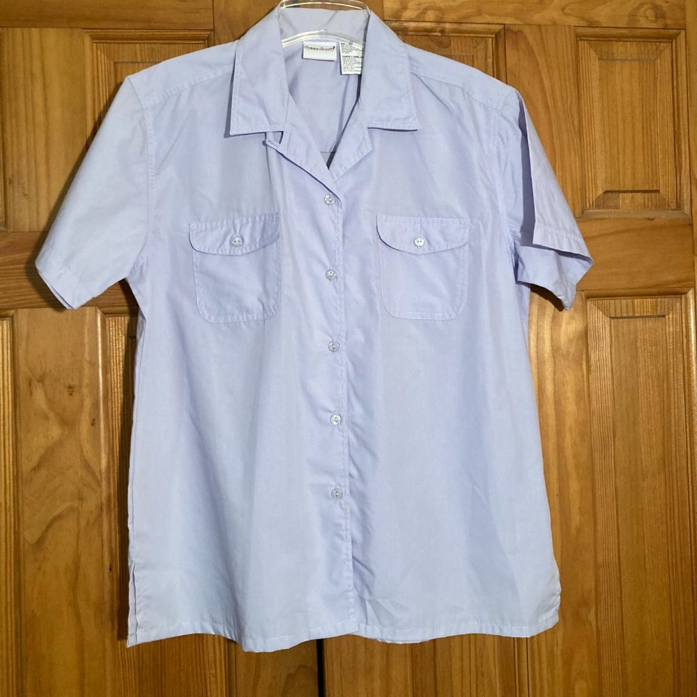 NWOT Bobbie Brooks Vintage 80s 90s Top Short Sleeve Blouse Purple Size L Large